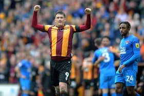 TALISMAN: Bradford City striker Andy Cook can expect to be celebrating on Sunday, according to the super-computer