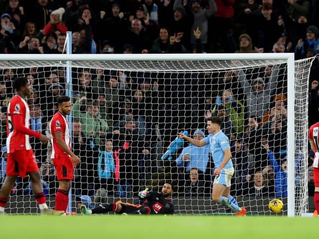 SEALED: Julian Alvarez scores Manchester City's second goal against Sheffield United with more than half an hour to play