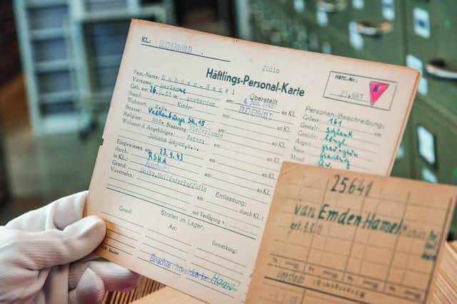 An original document from Buchenwald Camp, contained within the International Tracing Service Archive in Germany. Picture: Johanna Groß.