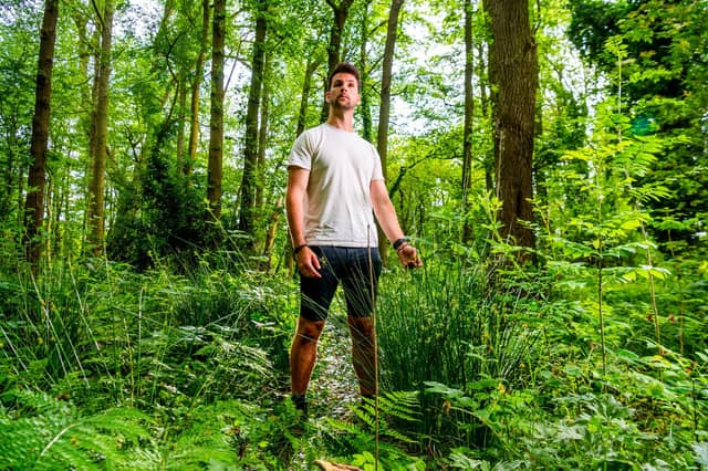 Tom Backhouse, owner and co-founder of CampWild. The UK's only wild camping platform based in Yorkshire, where people who love the great outdoors and camping can experience 140+ wild spaces and 200+ wilder camp sites all over the UK. Pictured Tom Backhouse, at Ouseburn Woods one of the many woodland campsite on the platform. Picture By Yorkshire Post Photographer, James Hardisty.