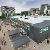 CGI image of the new shipping container food village that is coming to Leeds Kirkgate market