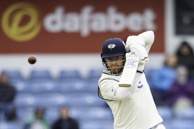 Jonny Bairstow hits out. Picture by Allan McKenzie/SWpix.com