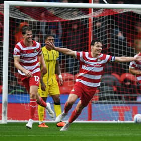 Doncaster Rovers' Owen Bailey celebrates scoring the second goal against Sheffield Wednesday. Picture: Jonathan Gawthorpe
