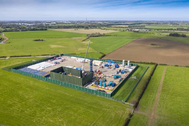 An aerial view of the Cuadrilla shale gas extraction (fracking) site at Preston New Road, near Blackpool on September 16, 2019 in Preston, England. Similar sites are proposed in Yorkshire (Photo by Christopher Furlong/Getty Images)