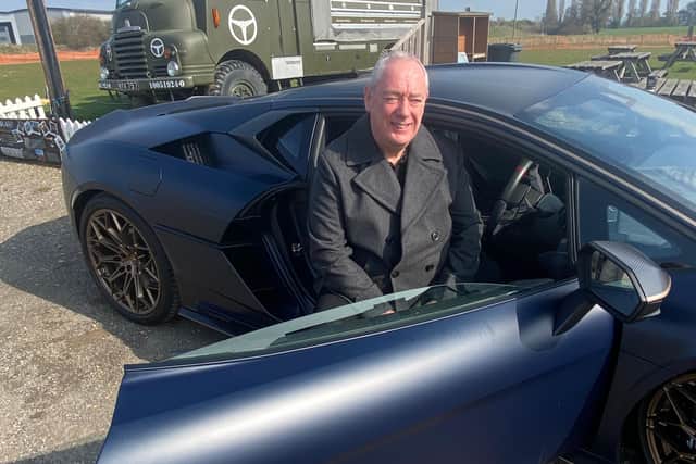 Steve Teale in the Lamborghini at The Motorist
