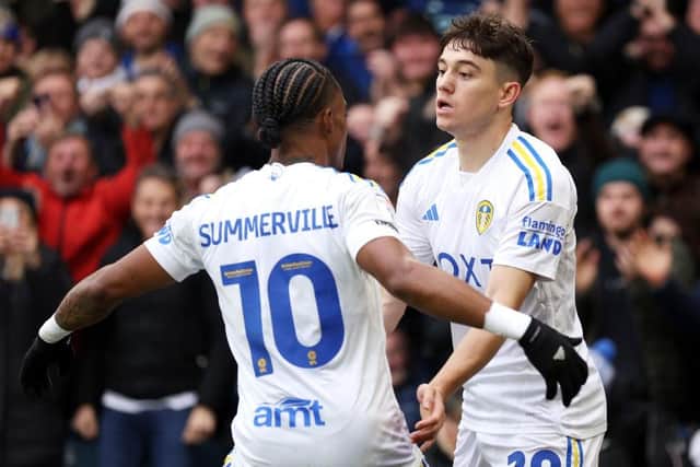 FINISHING PRODUCT: The Leeds United pair of Crysencio Summerville and Dan James are getting better at hitting the target