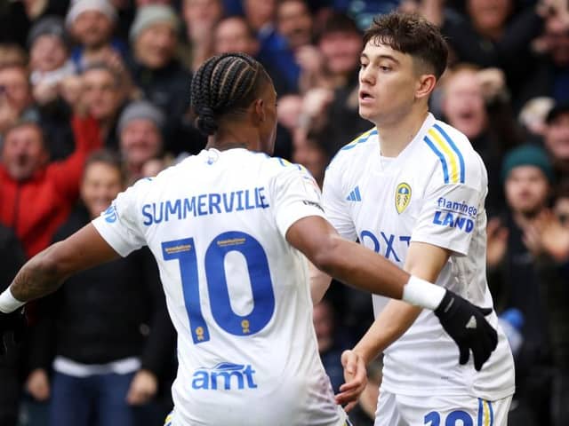 FINISHING PRODUCT: The Leeds United pair of Crysencio Summerville and Dan James are getting better at hitting the target