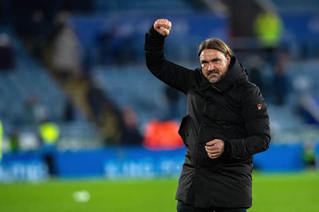 Daniel Farke at full time at Leicester (Picture: Bruce Rollinson)