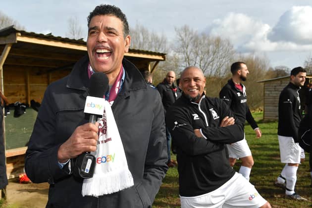 Chris Kamara with Roberto Carlos at a charity event in 2022.Photo credit: Anthony Devlin/PA