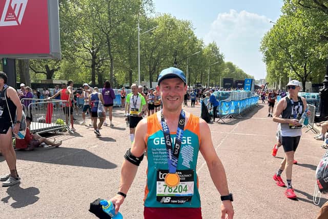 George Wade post-marathon.