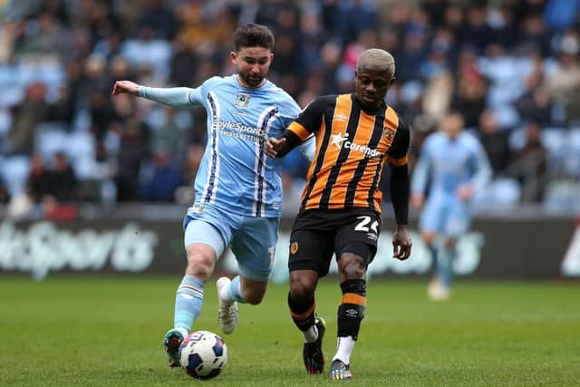 Coventry City's Sean Maguire (left) and Hull City's Jean Michael Seri in action (Picture: Barrington Coombs/PA)