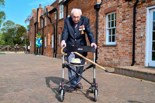 Captain Sir Tom Moore's birthday walk took place in Marston Moretaine, Bedfordshire (Getty Images)