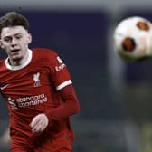 Conor Bradley has featured twice for Liverpool this term. Image: KENZO TRIBOUILLARD/AFP via Getty Images