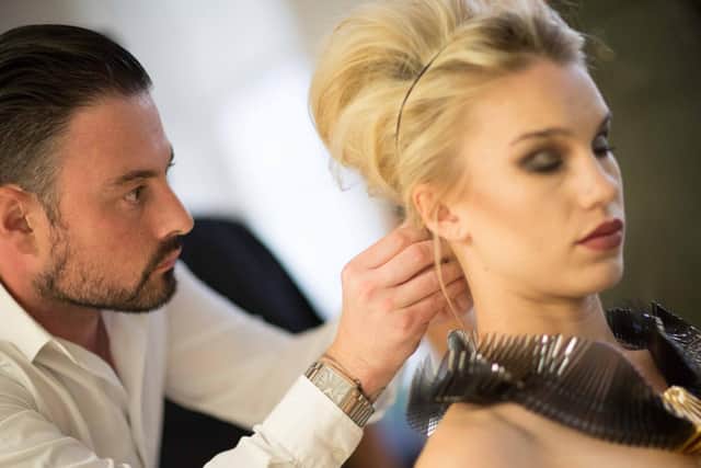 York hairdresser Ross Charles - a finalist for the British Hairdressing Awards 2026 North Eastern Hairdresser of the Year, taking place in November - with model. Ross has been a ghd fan from the start. Picture by David Charles.