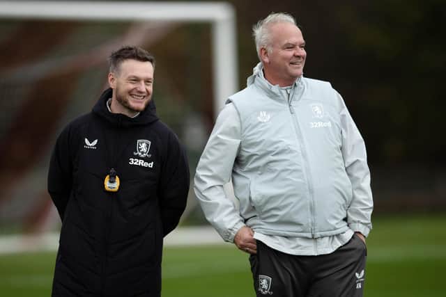 New Middlesbrough chief Kim Hellberg (left), pictured with Adi Viveash, who will part of his coaching staff at Boro. Picture courtesy of Tom Banks/MFC.