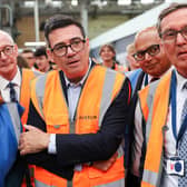 Prime Minister Andy Burnham (centre) with Alan Milburn (right) and Work and Pensions Secretary Pat McFadden (second left). PIC: Temilade Adelaja/PA Wire
