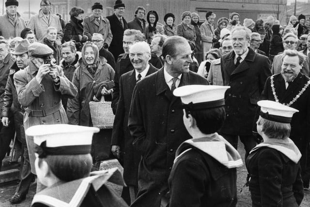 Prince Philip visiting HMS Warrior in 1980. Did you get to meet him?