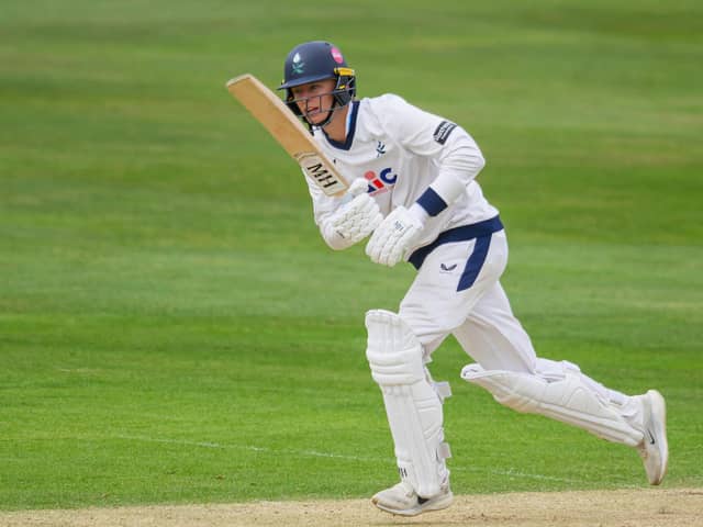 Will Luxton plays the ball away at North Marine Road. Picture by Allan McKenzie/SWpix.com
