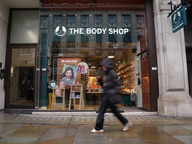 A person walks past The Body Shop store on Regent Street, central London, which is one of another 75 UK stores due to shut within the next six weeks, with the loss of 489 jobs. The high street skincare and cosmetics chain tumbled into administration earlier this month. The Body Shop was founded in 1976 by Anita Roddick and her husband Gordon as one of the first companies to promote so-called ethical consumerism, focusing on ethically produced cosmetics and skincare products. Lucy North/PA Wire
