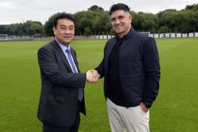 SHAKE ON IT: New Sheffield Wednesday manager Xisco Munoz with chairman Dejphon Chansiri at the Middlewood Road training ground