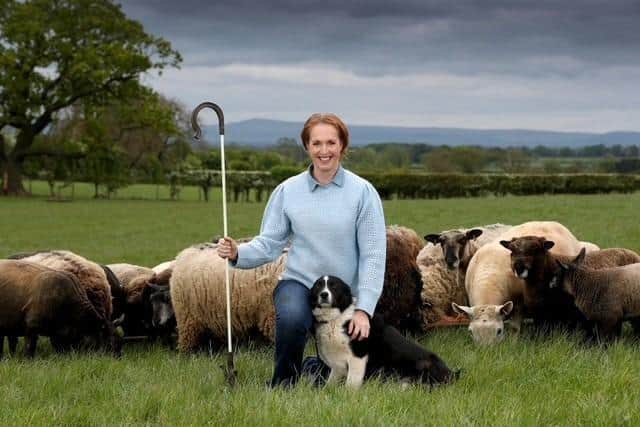 NFU North Livestock Board Chair Clare Wise with her flock at her fifth-generation family farm near Darlington.