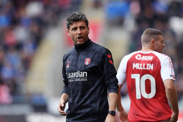 Rotherham United boss Alex Bruce, pictured with his match-winner Paul Mullin. Picture: Jonathan Gawthorpe