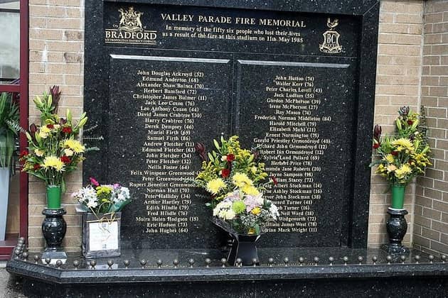 MEMORIAL: Valley Parade commemorates the victims of 1985 Bradford fire disaster
