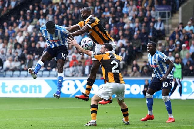 NO WAY THROUGH: Coventry City's Taiwo Awoniyi tried his luck with a header (Image: Molly Darlington/Getty Images)