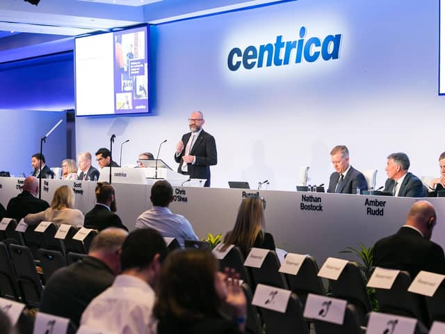 Centrica CEO Chris O'Shea addresses the AGM in Leeds