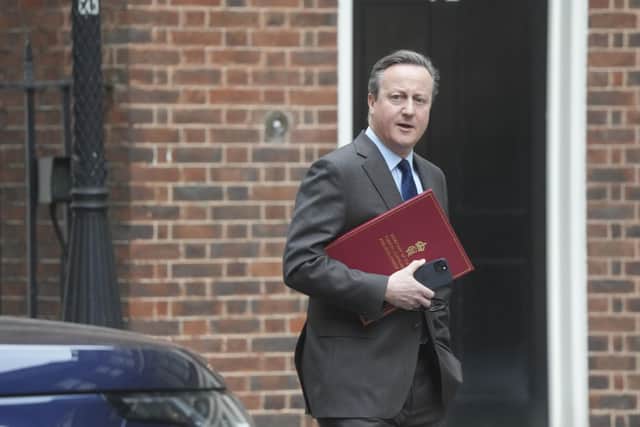 Foreign Secretary Lord David Cameron arrives at Downing Street. PIC: Jeff Moore/PA Wire