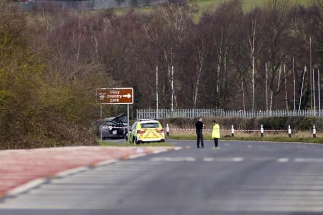 The scene near to Ulley Country Park following the collision which led to John Graham Cloke's tragic death. Picture: Scott Merrylees