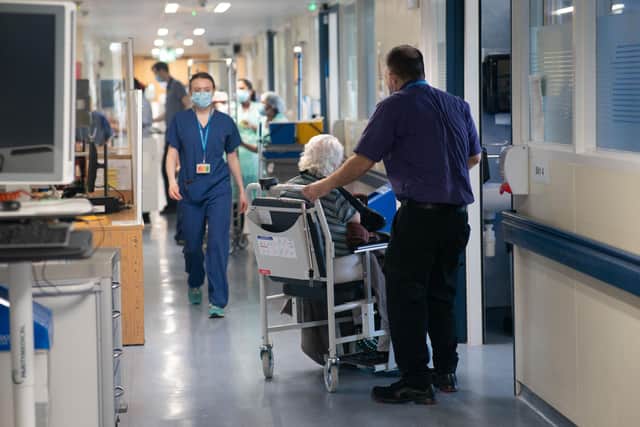 A general view of staff on a NHS hospital ward. PIC: Jeff Moore/PA Wire