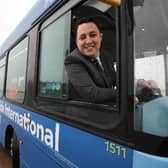 Tees Valley Mayor Ben Houchen at the wheel of a bus