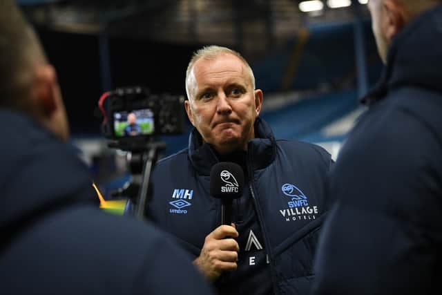 Sheffield Wednesday interim manager Matt Hamshaw, pictured speaking to the media after the League One game with Cambridge United. Picture: Steve Ellis.