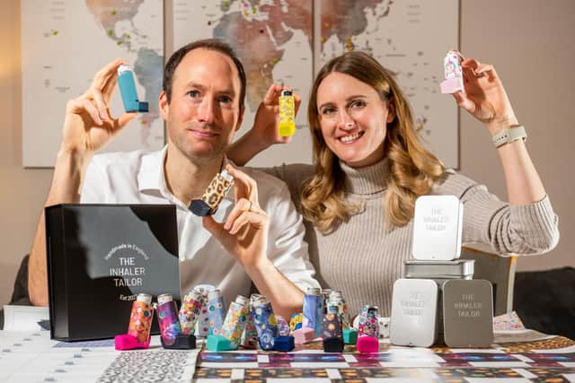 William and Harriet Hogge left their corporate jobs to launch The Inhaler Tailor, a York-based business hand-making cases for medical inhalers after watching their close friends struggle to get their young daughter to use her inhaler.