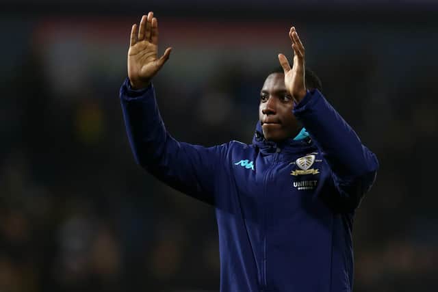 Eddie Nketiah notched five goals during his loan spell at Leeds United. Image: Lewis Storey/Getty Images