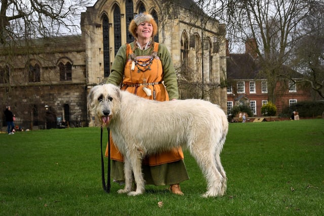 Clare Calcott-James with her dog Haraldr
