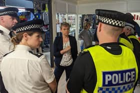 Yvette Cooper meets officers in Castleford