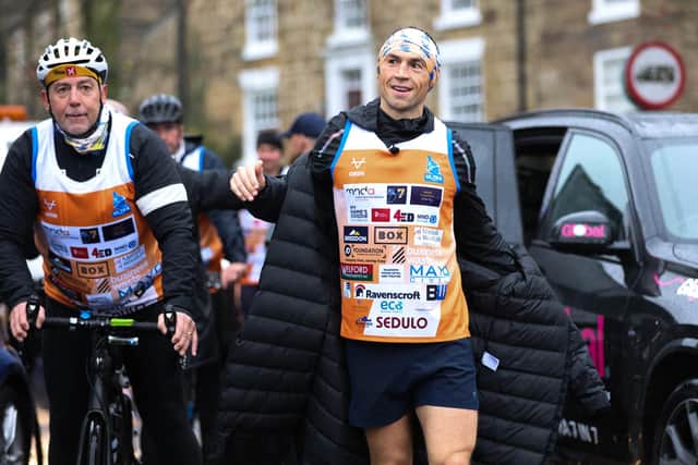 Kevin Sinfield in action on day five of the Ultra 7 in 7 Challenge from Stokesley to York. The former Leeds captain is set to complete seven ultra-marathons in as many days in aid of research into Motor Neurone Disease, by running into Old Trafford at half-time of the tournament's finale on November 19. Picture: Isaac Parkin/PA Wire.