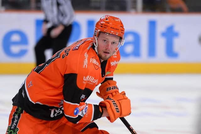 TWO'S COMPANY: Defenceman Davey Phillips says he has developed a strong partnership on the Sheffield Steelers blue line with Kevin Schulze. Picture courtesy of Dean Woolley/EIHL.