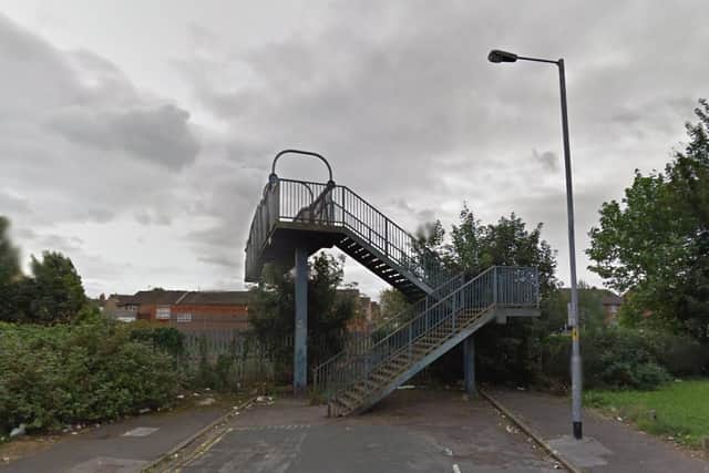 The footbridge which connects Walliker Street and Selby Street in Hull.