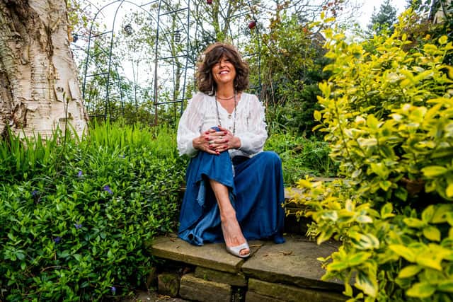 Liz Green wears: Denim palazzos, £45; white cardigan, £60, from Caché La Boutique in Elland and online at Cacheboutique.co.uk. Picture By Yorkshire Post photographer James Hardisty.