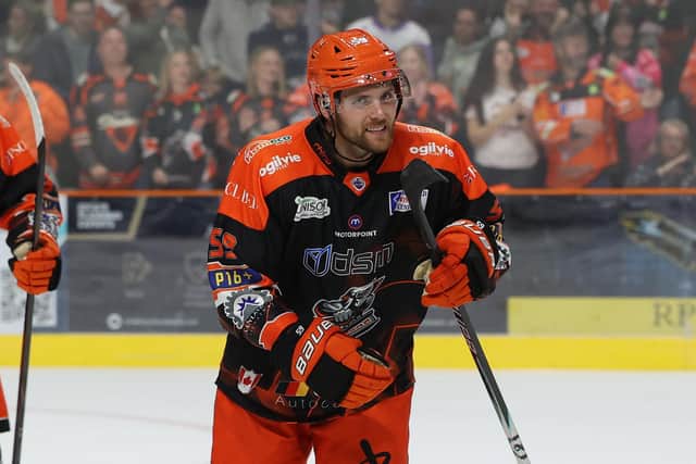 WORK IT OUT: Sheffield Steelers' defenceman, Macoy Erkamps. Picture: Hayley Roberts/Steelers Media.