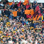 HUGE SUPPORT: Bradford City had their biggest crowd since they were in the Premier League for the final game of the regular League Two season against Leyton Orient