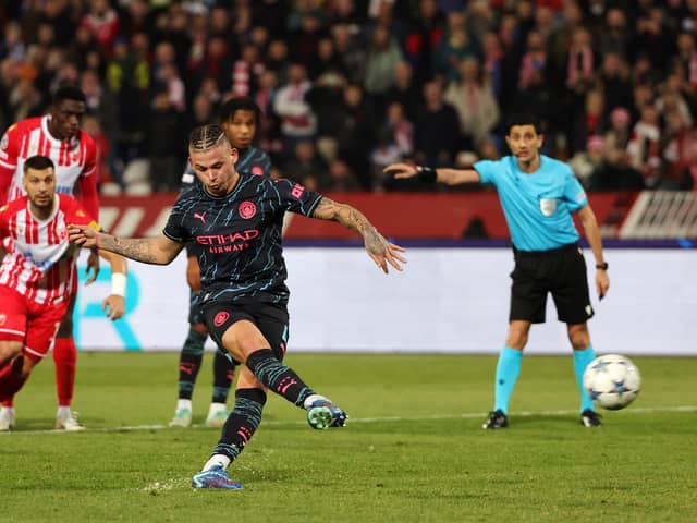 Kalvin Phillips scored his first Manchester City goal against Red Star Belgrade last month. Image: Srdjan Stevanovic/Getty Images