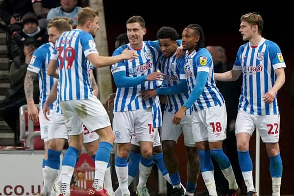 GREAT LEVELLER: Huddersfield Town's Josh Koroma celebrates scoring his side's equalising against hosts Sunderland at the Stadium of Light Picture: Owen Humphreys/PA