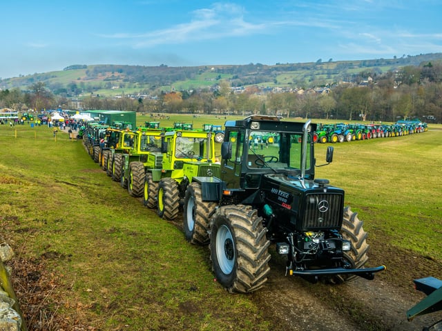 A convoy of tractors parked at Niddedale Showground for a short break before continuing their onward journey to Greenhow, Menwith Hill, Hampsthwaite, Birstwith, Ripley and returning back to Knaresborough. Picture: James Hardisty.
