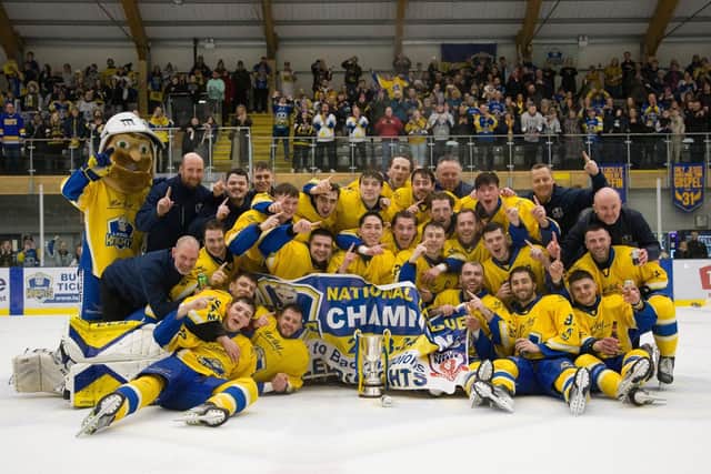 SUCCESS: The play-off crown may have eluded them in 2023-24 but Leeds Knights still retained their NIHL National regular season league crown. Picture Jacob Lowe/Knights Media.