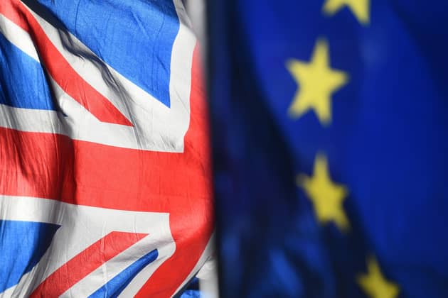 A file photo of Union and European Union flags. PIC: PA