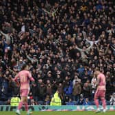 Leeds United fans celebrates their side's first goal of the game, scored by Daniel James (not pictured) during the Sky Bet Championship match at Ewood Park, Blackburn. Picture: Tim Markland/PA Wire.